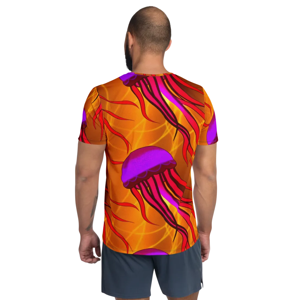 Violet Current on Men's Athletic T-Shirt — Back