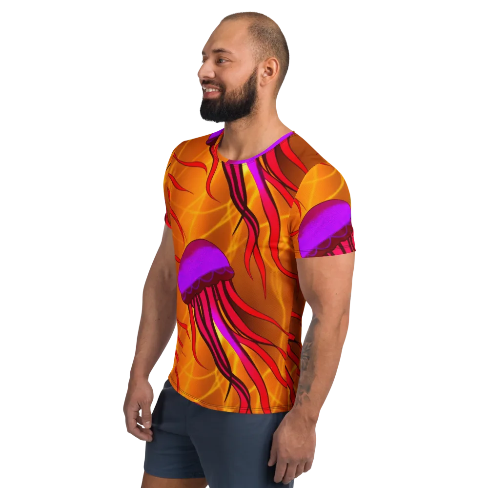 Violet Current on Men's Athletic T-Shirt — Left