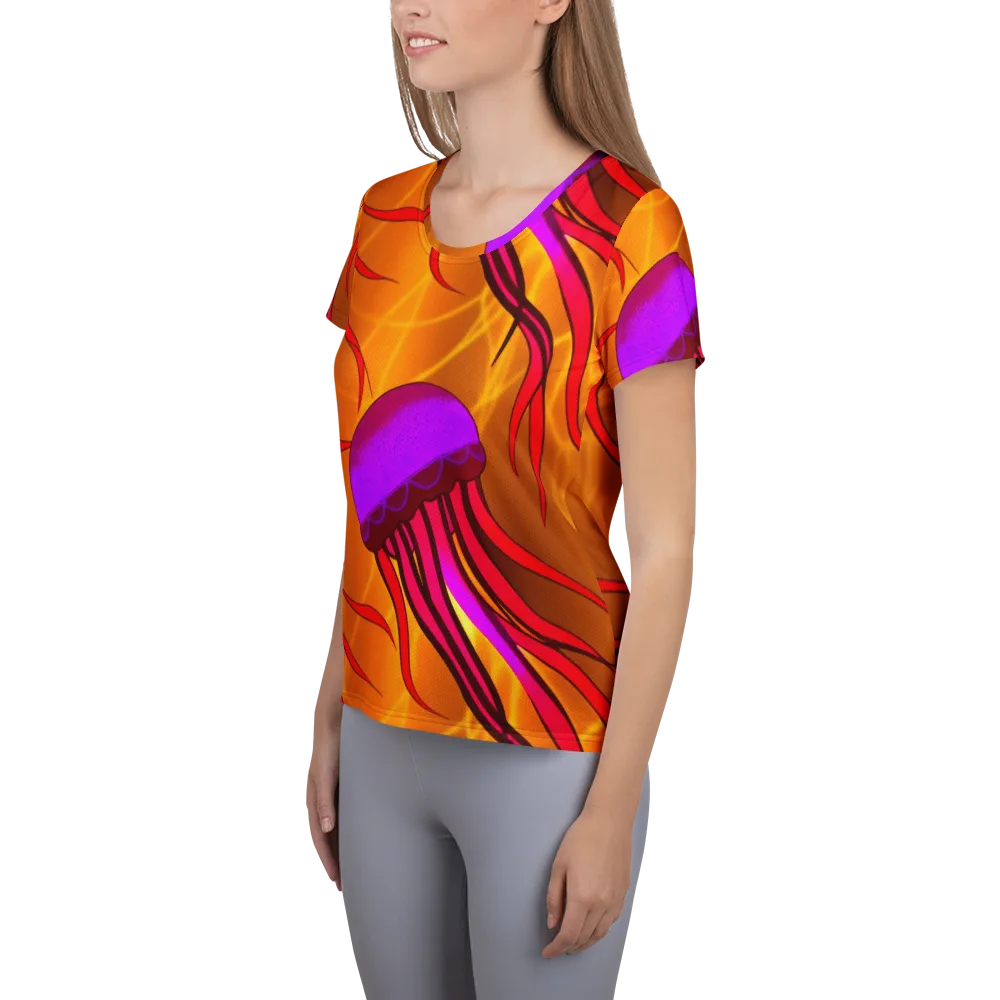 Violet Current on Women's Athletic T-Shirt — Left
