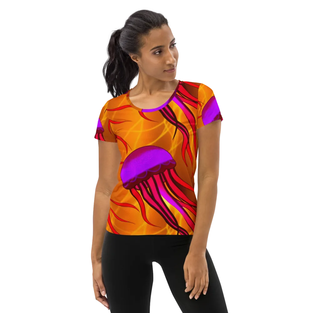 Violet Current on Women's Athletic T-Shirt — Front