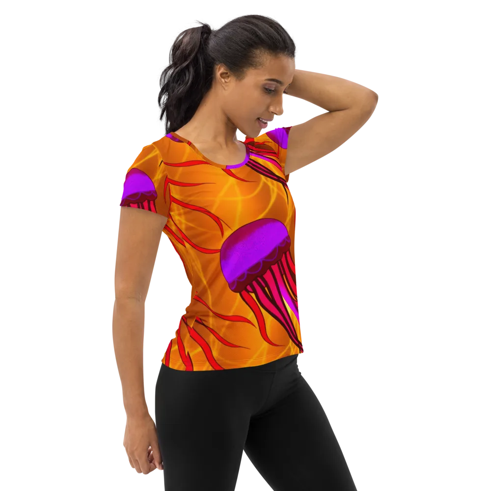 Violet Current on Women's Athletic T-Shirt — Right