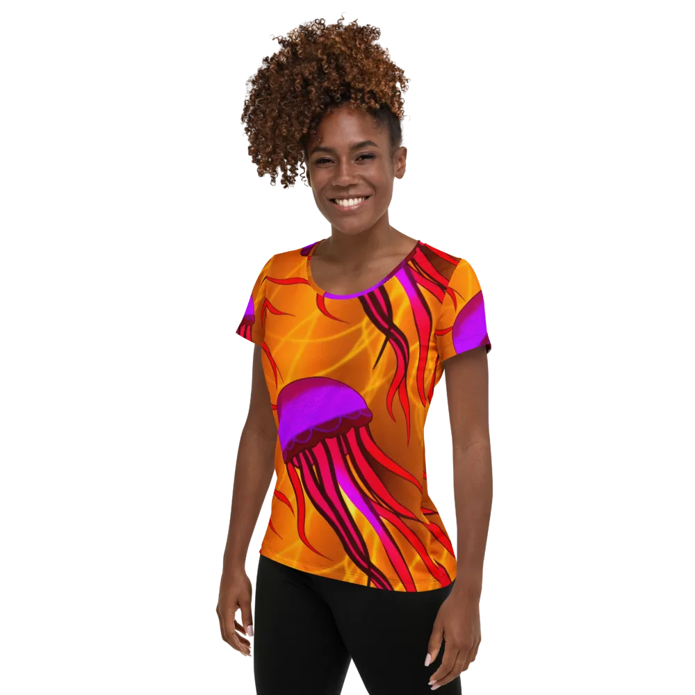 Violet Current on Women's Athletic T-Shirt — Left