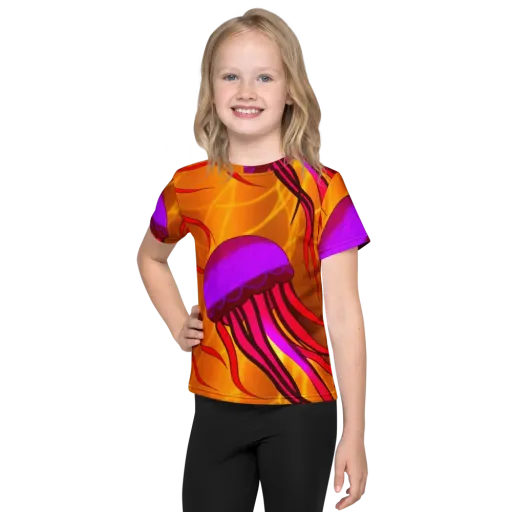Violet Current on a Kids Crew Neck T-Shirt