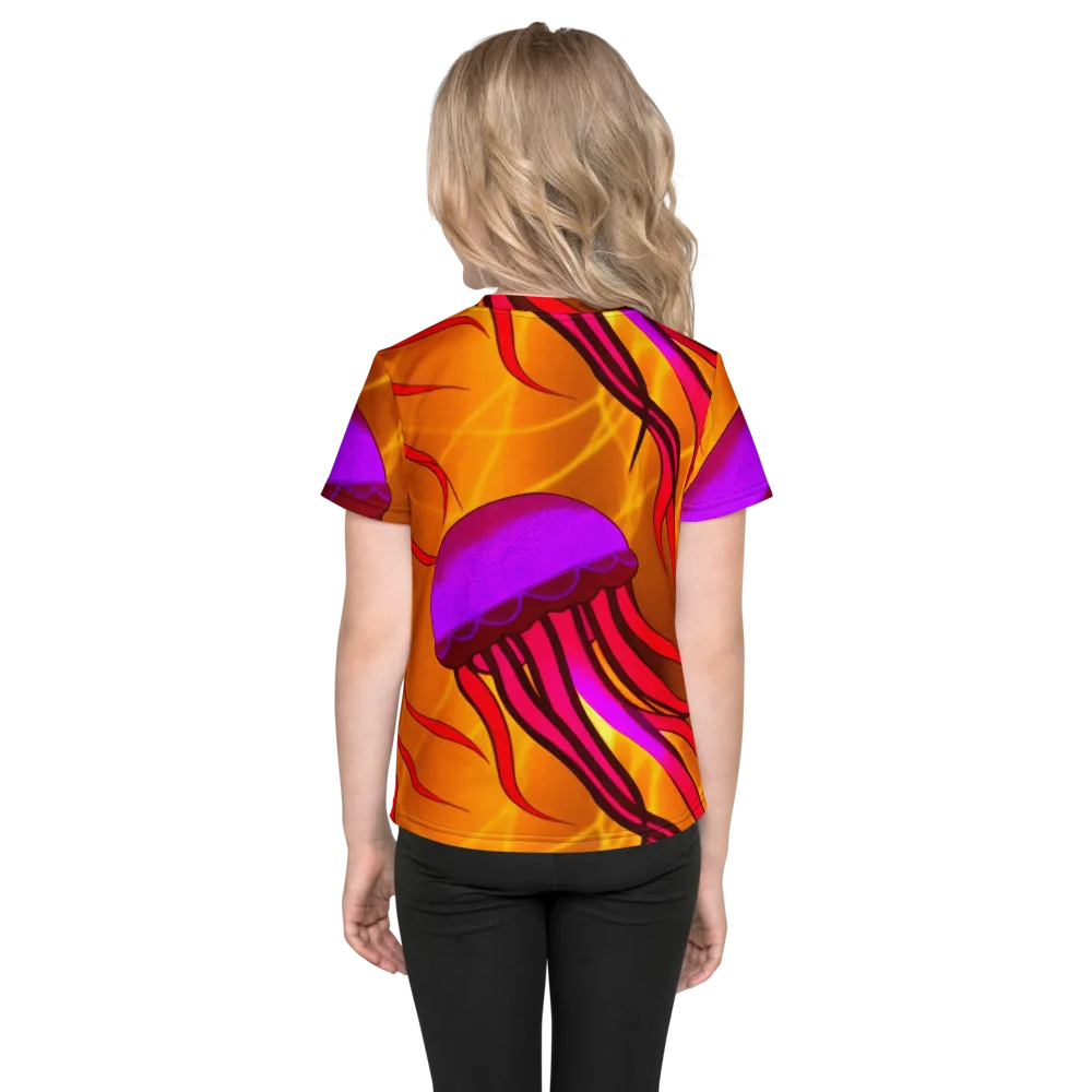 Violet Current on Kids Crew Neck T-Shirt — Back