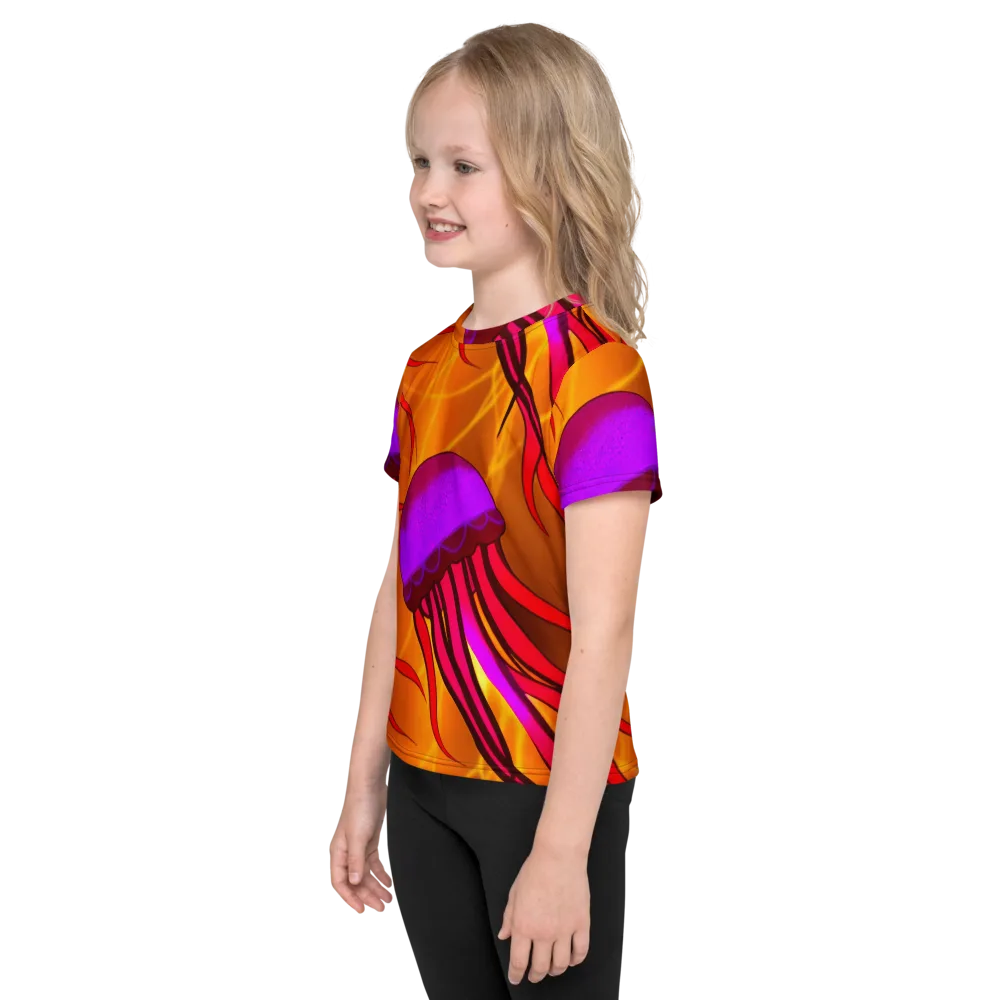 Violet Current on Kids Crew Neck T-Shirt — Left
