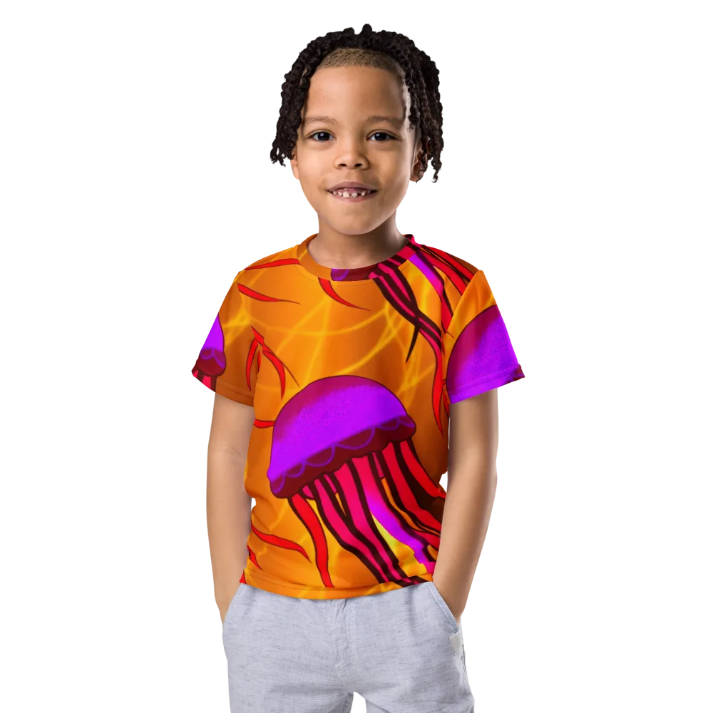 Violet Current on Kids Crew Neck T-Shirt — Front