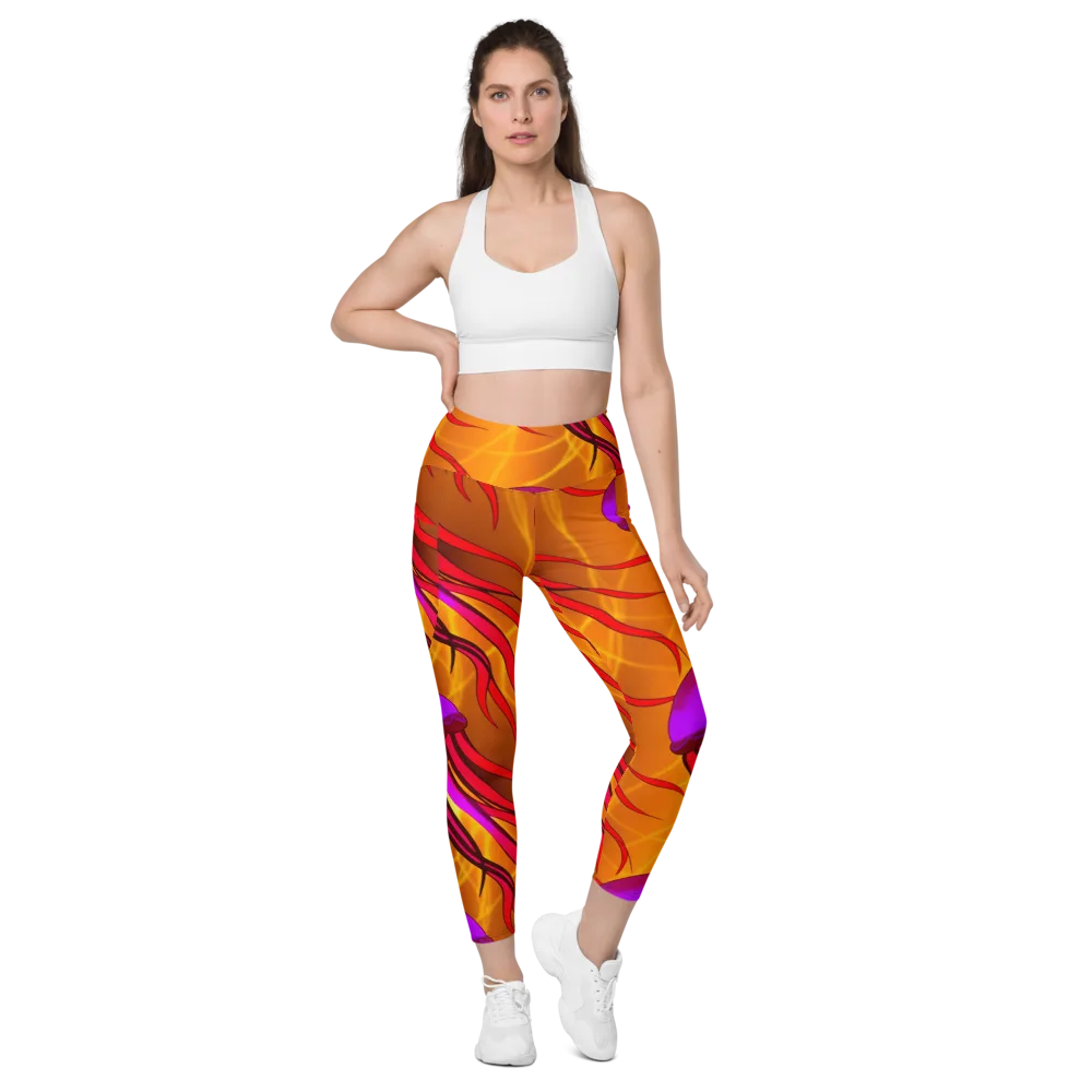 Violet Current on Leggings with Pockets — Front