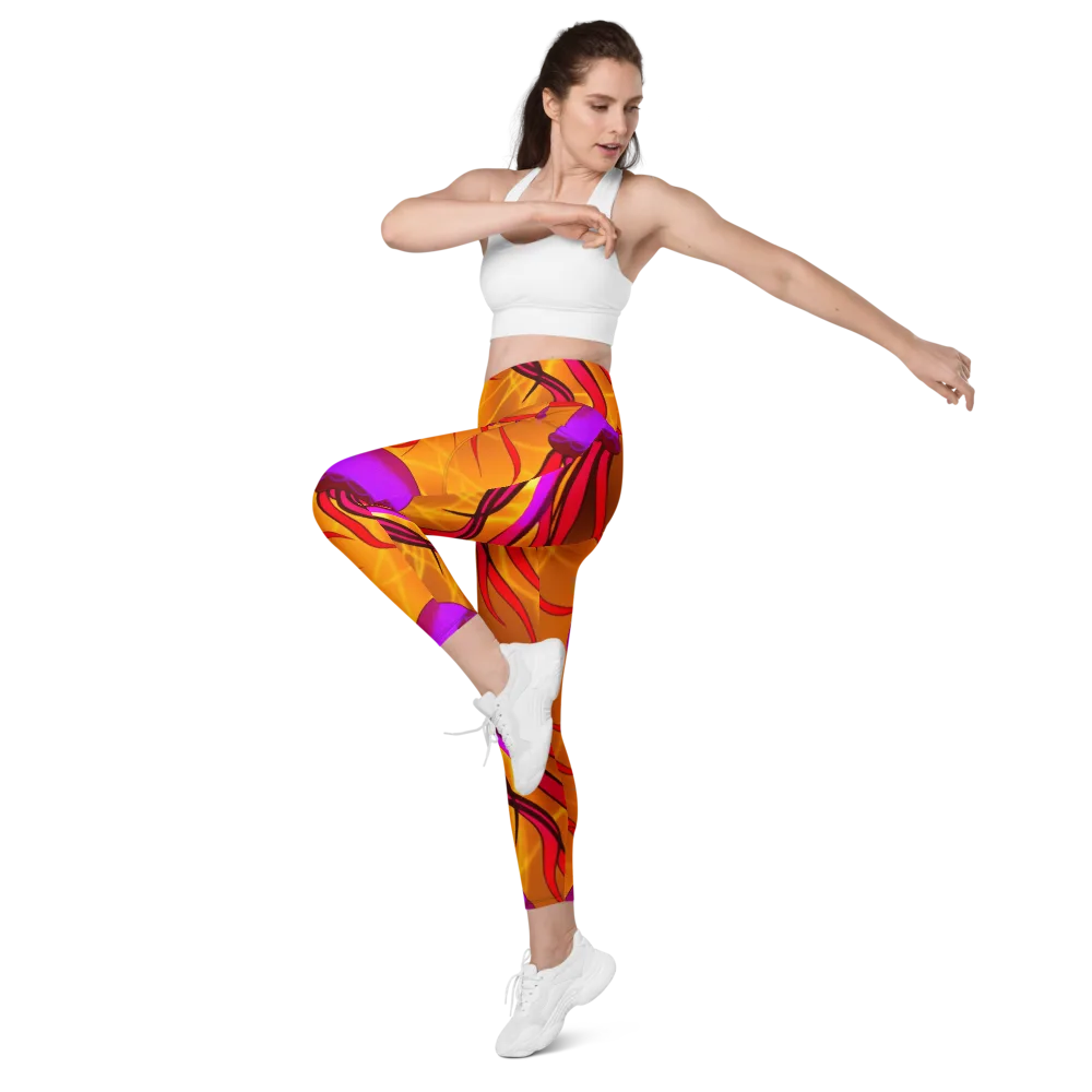 Violet Current on Leggings with Pockets — Left Front