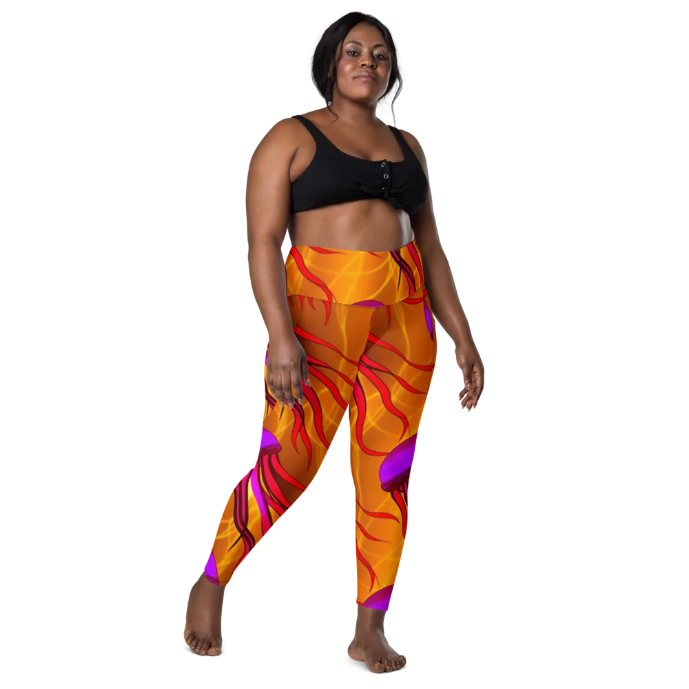 Violet Current on Leggings with Pockets — Front