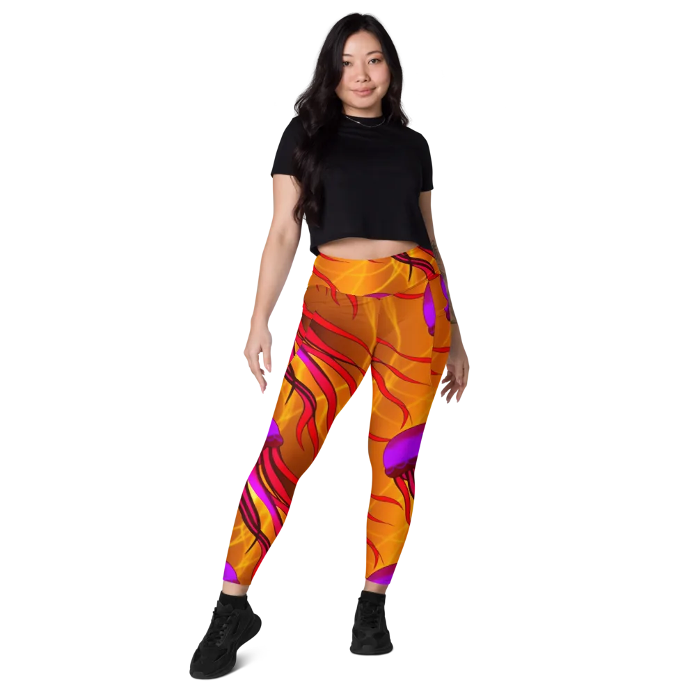 Violet Current on Leggings with Pockets — Front