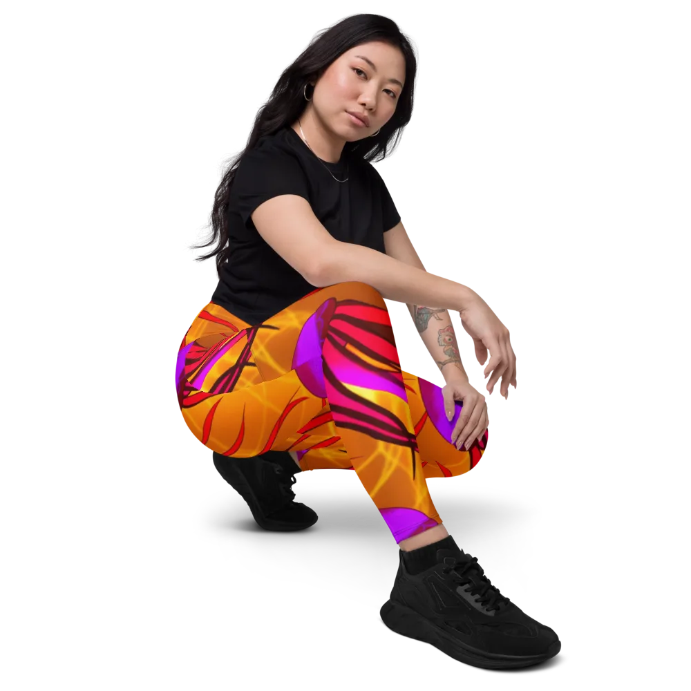Violet Current on Leggings with Pockets — Right Front