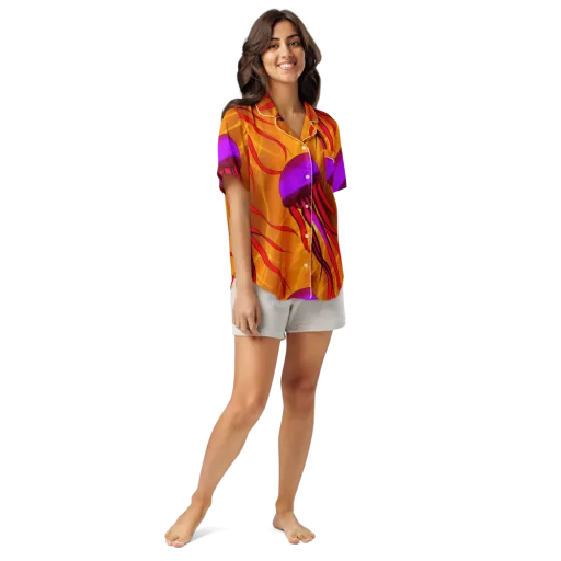 Violet Current on a Women's Short Sleeve Pajama Top