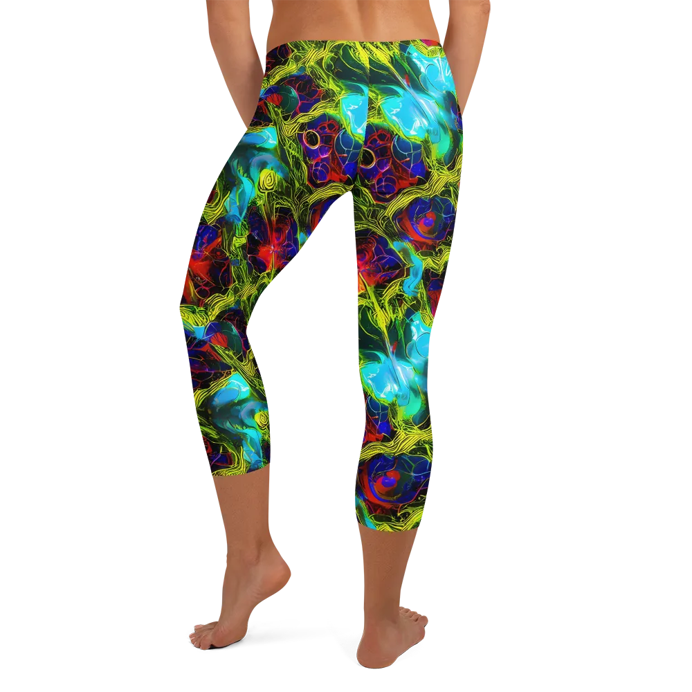Chromatic Vines on Capri Leggings — Back