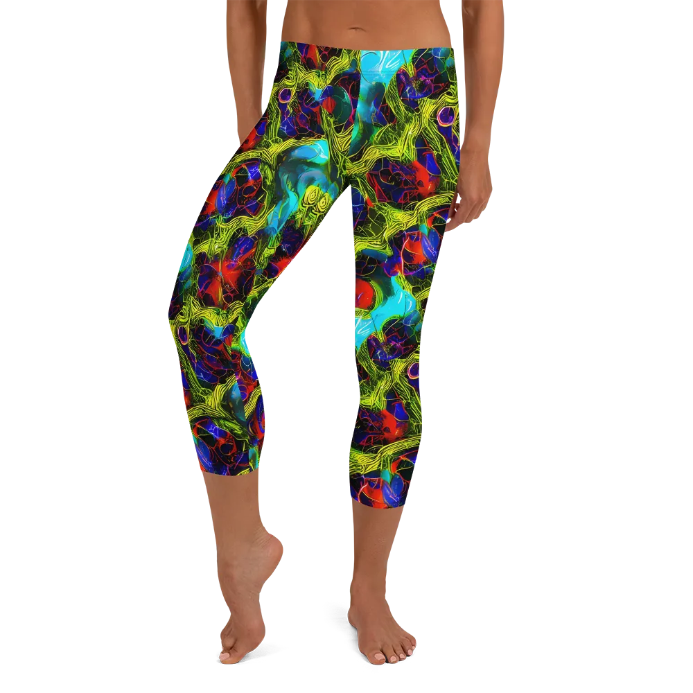 Chromatic Vines on Capri Leggings — Front