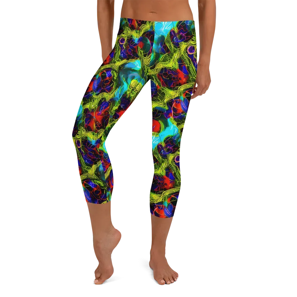 Chromatic Vines on Capri Leggings — Front