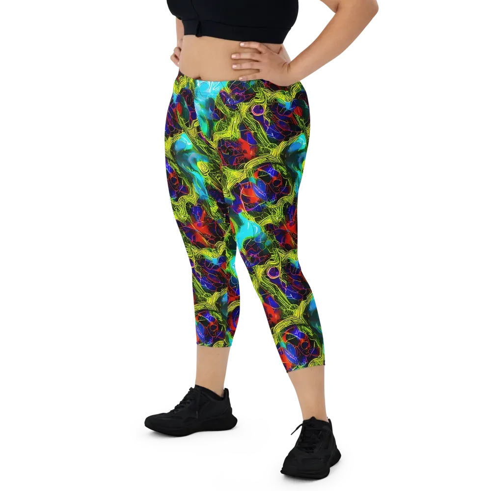 Chromatic Vines on Capri Leggings — Front