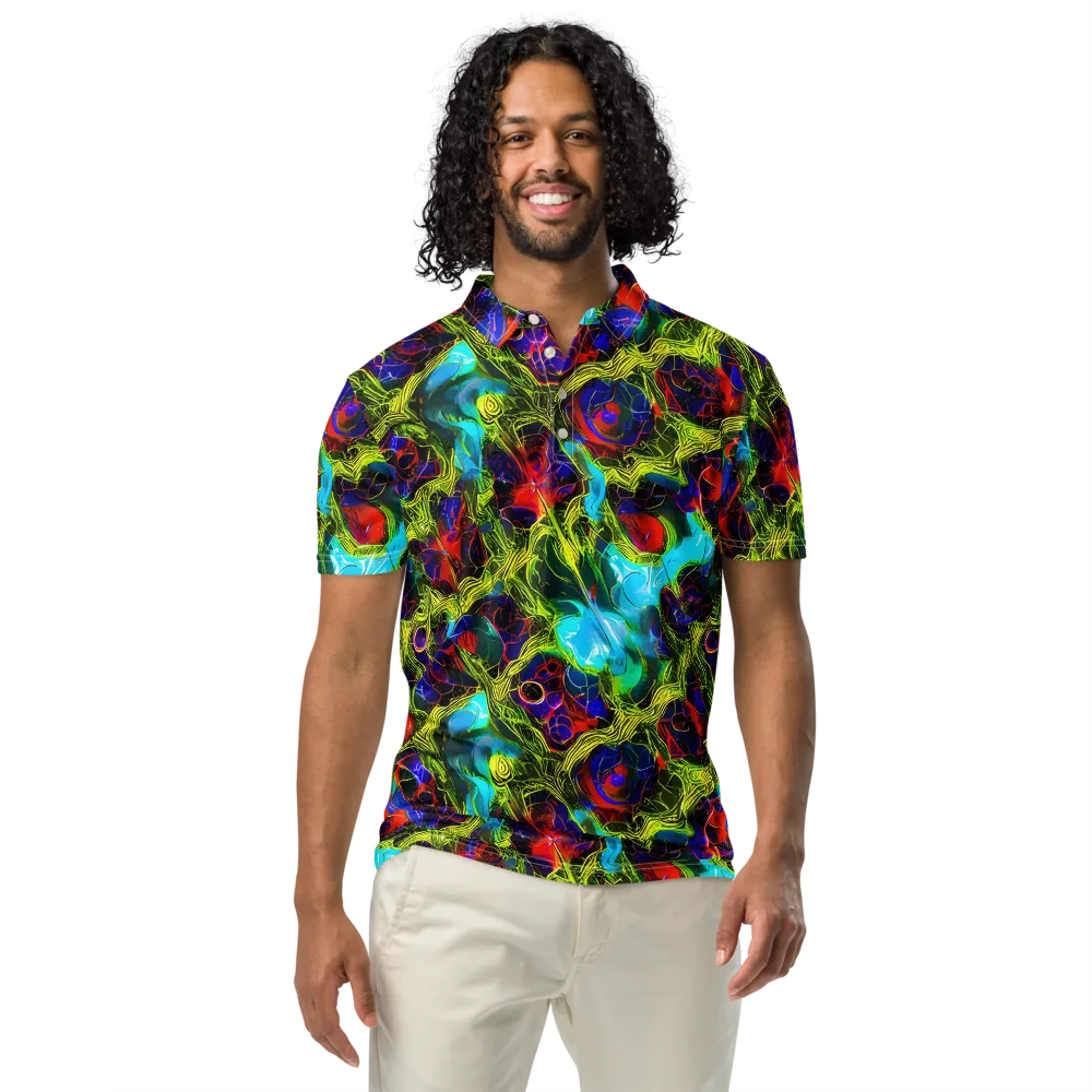 Chromatic Vines on Men's Slim Fit Polo Shirt — Front