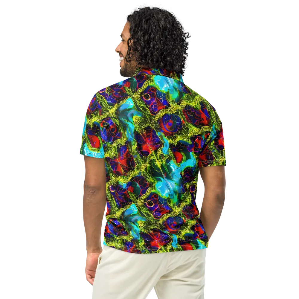 Chromatic Vines on Men's Slim Fit Polo Shirt — Back