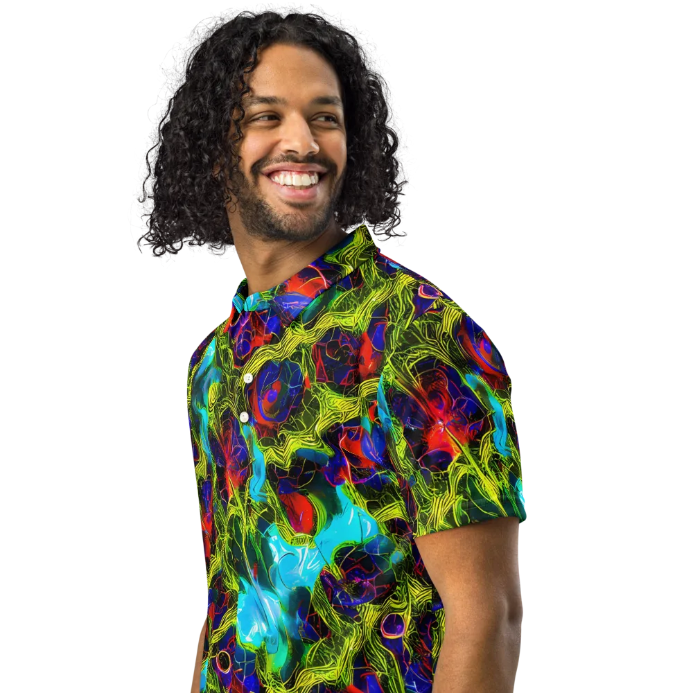 Chromatic Vines on Men's Slim Fit Polo Shirt — Left Front