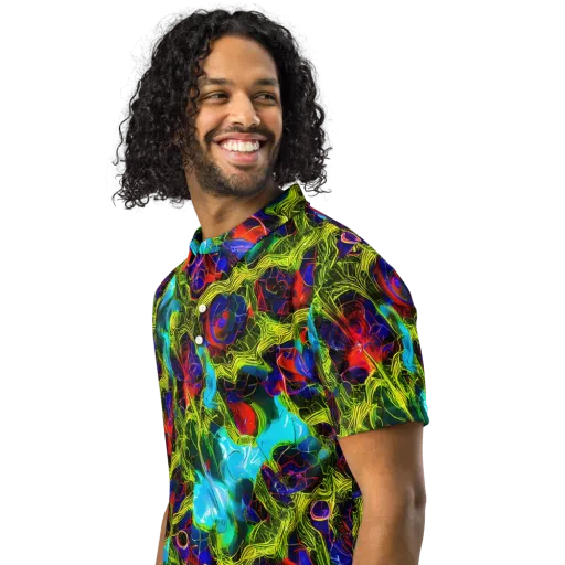 Chromatic Vines on a Men's Slim Fit Polo Shirt
