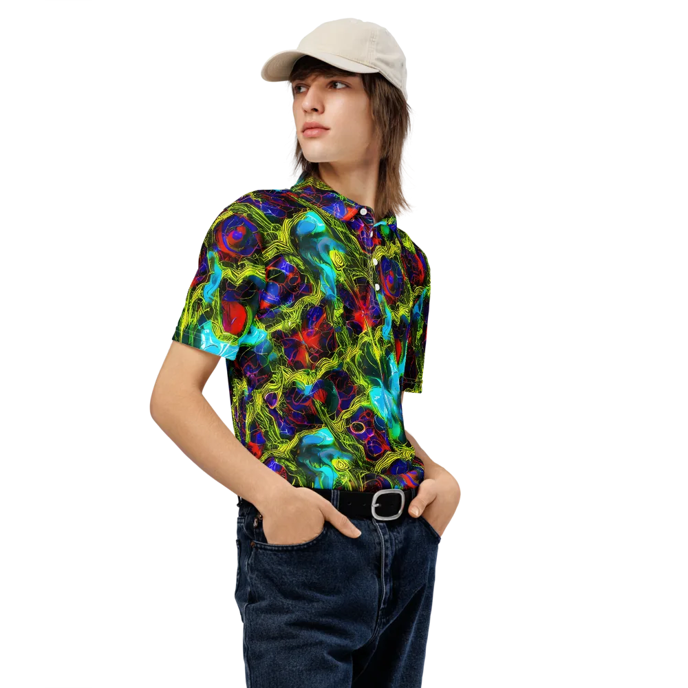 Chromatic Vines on Men's Slim Fit Polo Shirt — Right Front