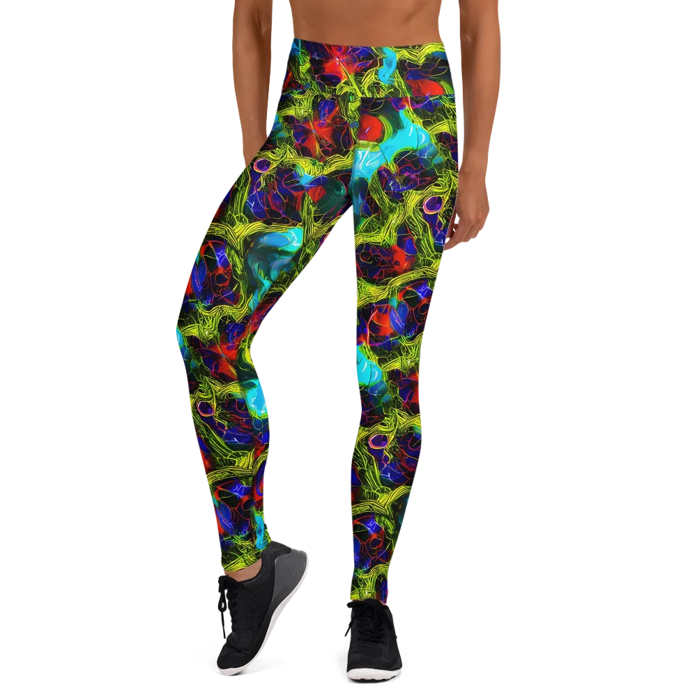 Chromatic Vines on Yoga Leggings — Front