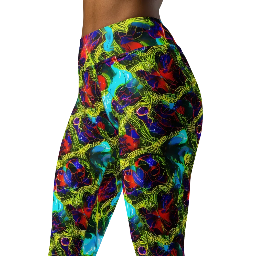 Chromatic Vines on Yoga Leggings — Left Front