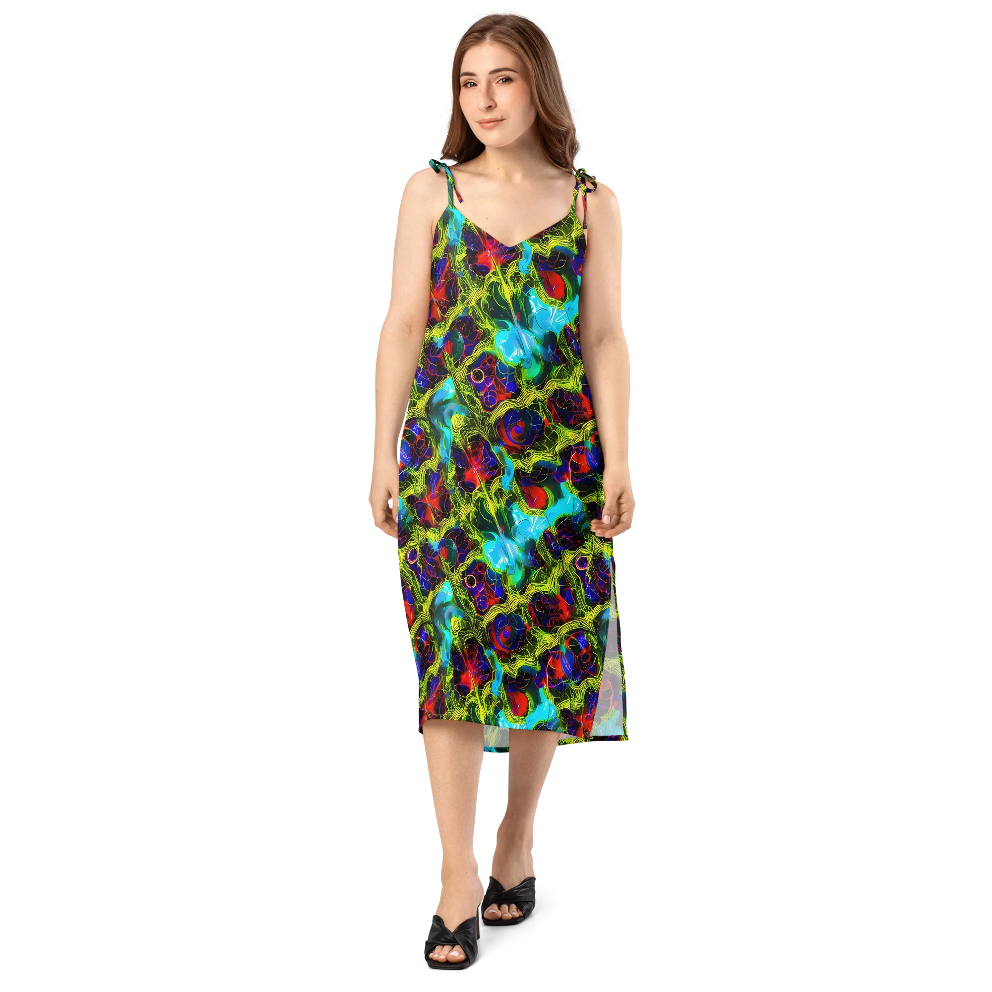 Chromatic Vines on Slip Dress — Front