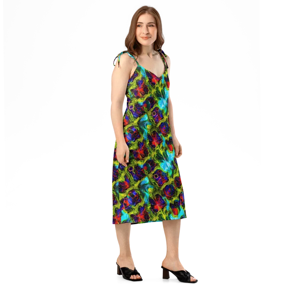Chromatic Vines on Slip Dress — Right Front