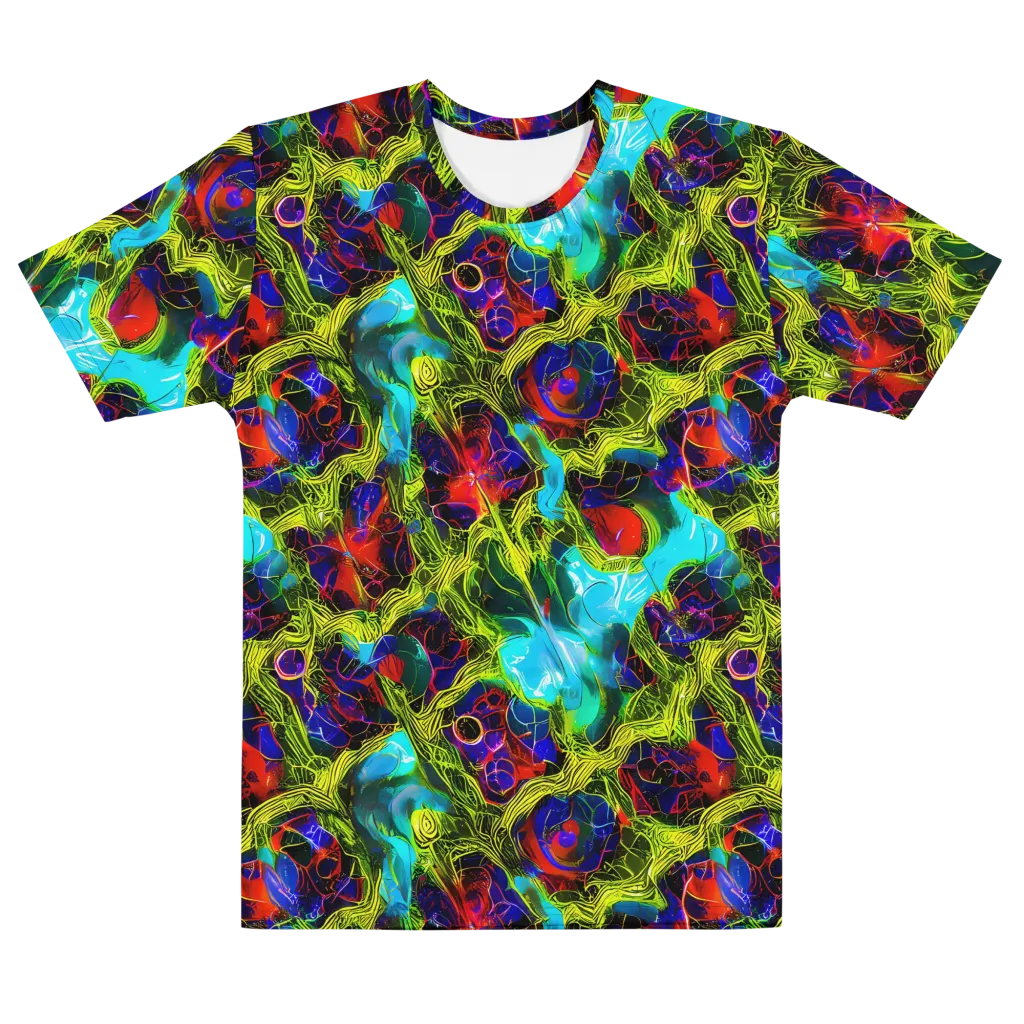 Chromatic Vines on Men's Cotton Crew Neck T-Shirt — Front