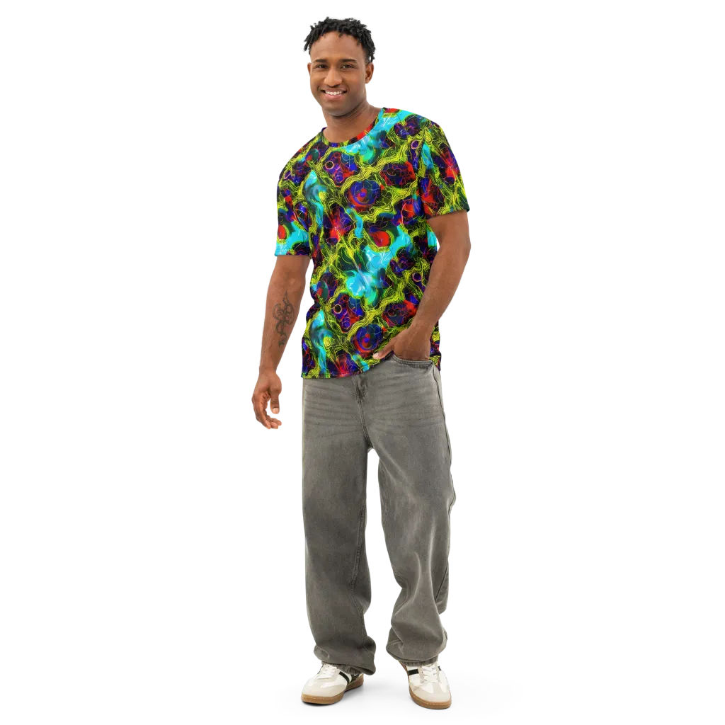 Chromatic Vines on Men's Cotton Crew Neck T-Shirt — Front