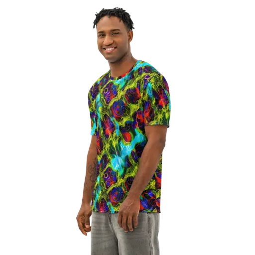 Chromatic Vines on a Men's Cotton Crew Neck T-Shirt