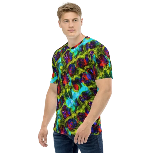 Chromatic Vines on a Men's Crew Neck T-Shirt
