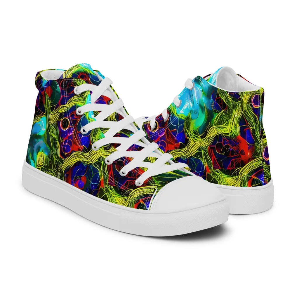 Chromatic Vines on Men's High Top Canvas Shoes — Right