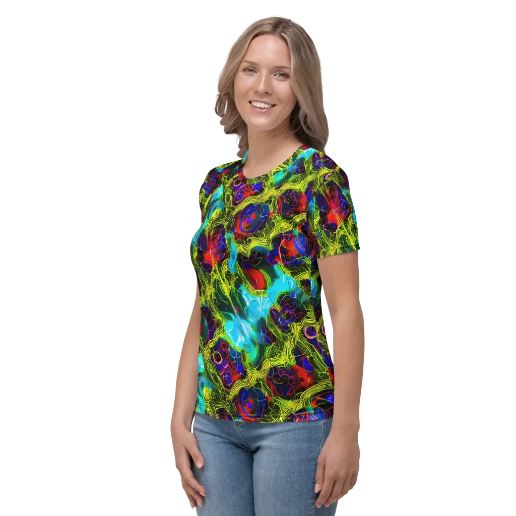 Chromatic Vines on Women's Crew Neck T-Shirt — Left