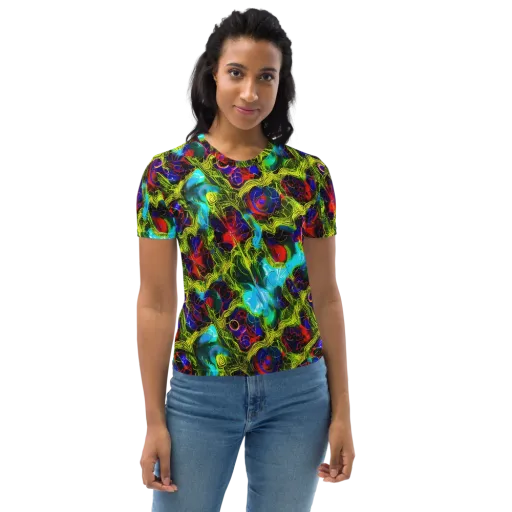 Chromatic Vines on a Women's Crew Neck T-Shirt