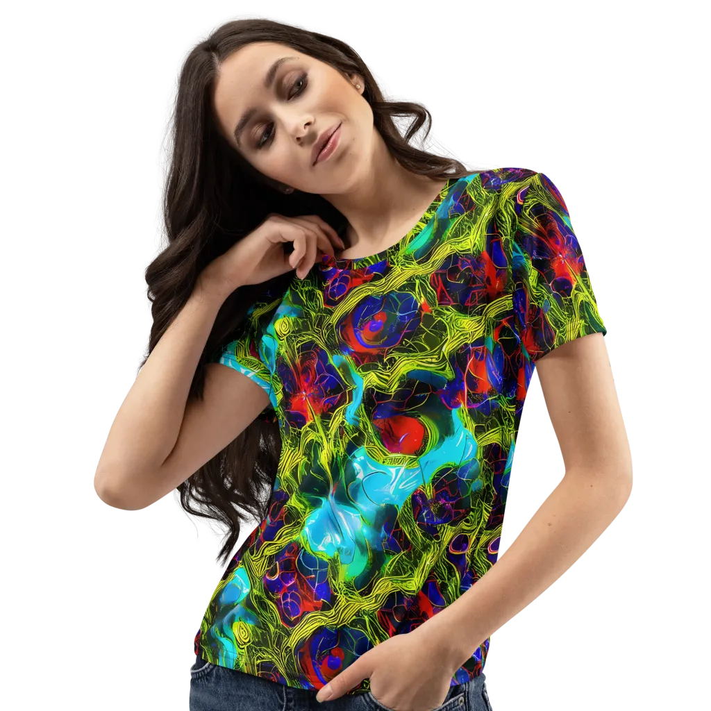 Chromatic Vines on Women's Crew Neck T-Shirt — Left Front