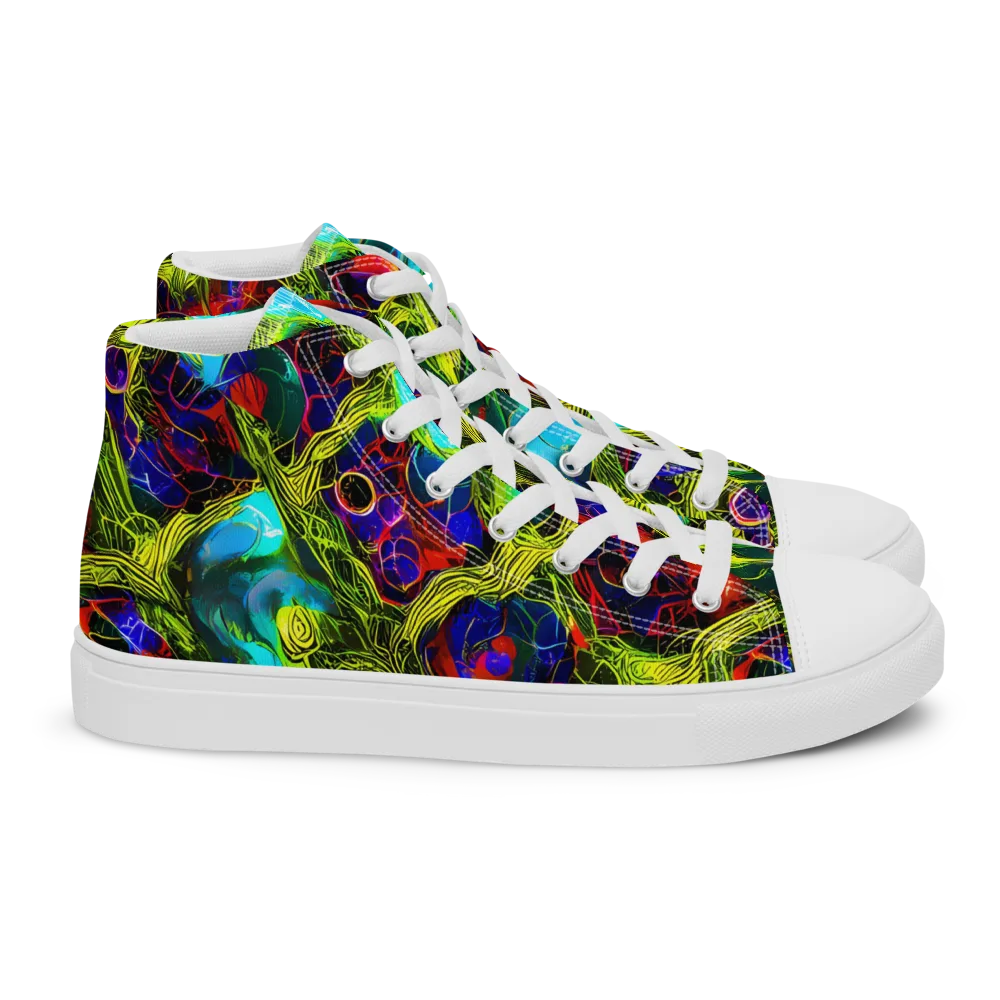 Chromatic Vines on Women's High Top Canvas Shoes — Right