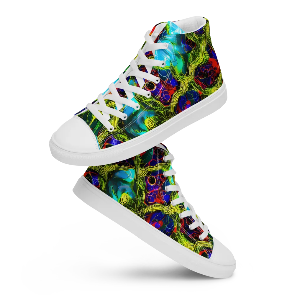 Chromatic Vines on Women's High Top Canvas Shoes — Front