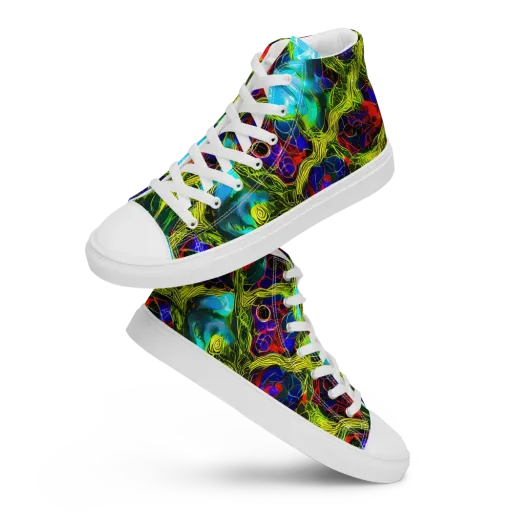 Chromatic Vines on a Women's High Top Canvas Shoes