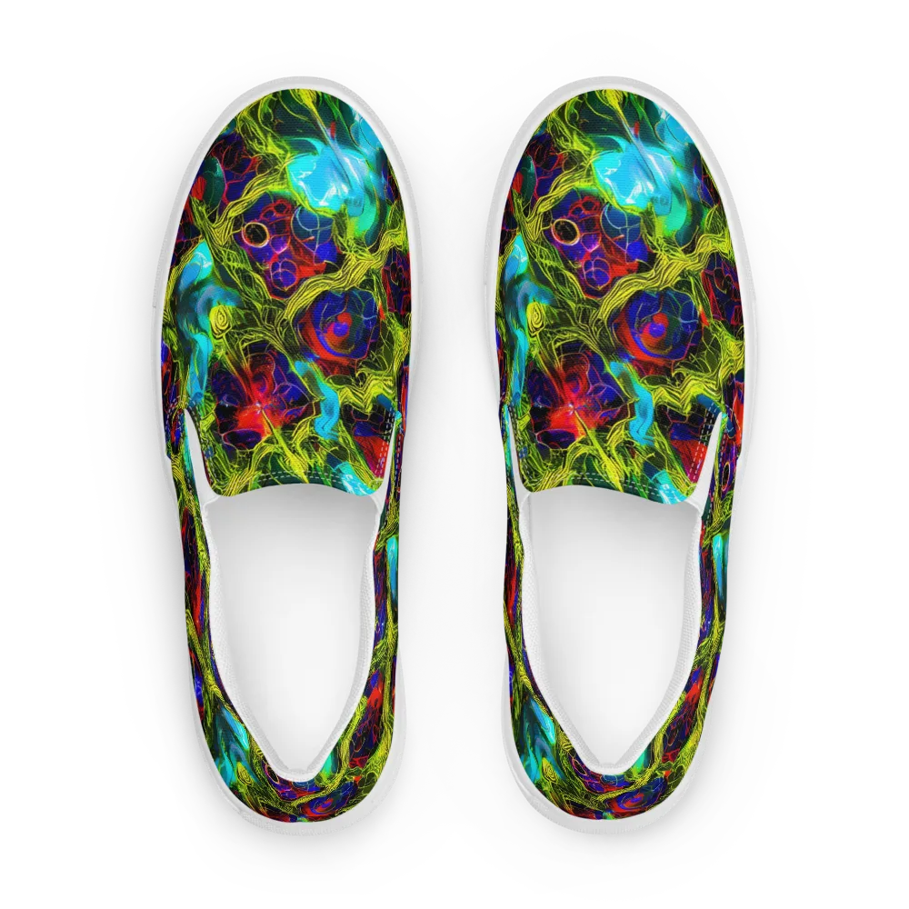 Chromatic Vines on Men's Slip-On Canvas Shoes — Front