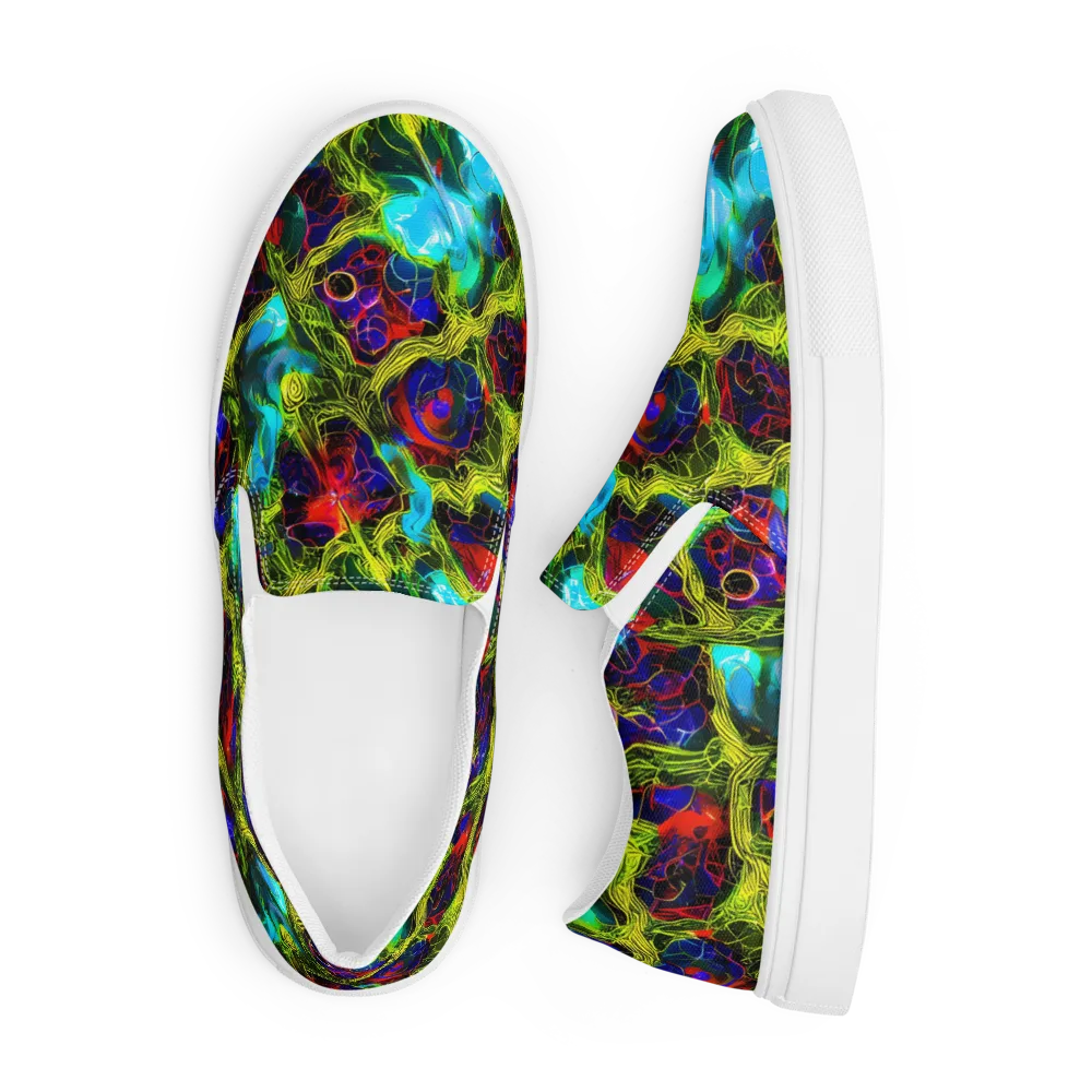 Chromatic Vines on Men's Slip-On Canvas Shoes — Front