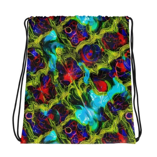 Chromatic Vines on a Drawstring Bag