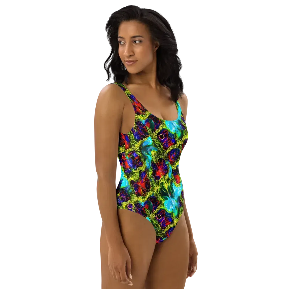 Chromatic Vines on One-Piece Swimsuit — Right