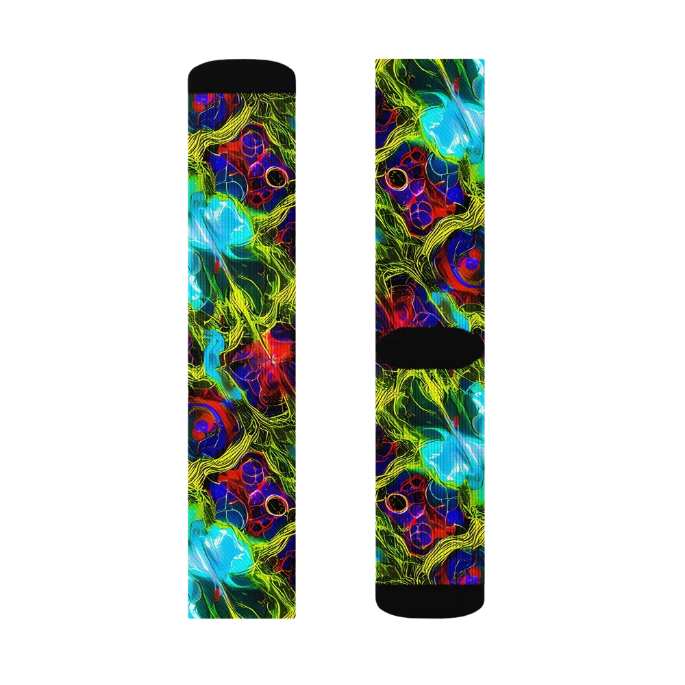 Chromatic Vines on Socks — Left Sock