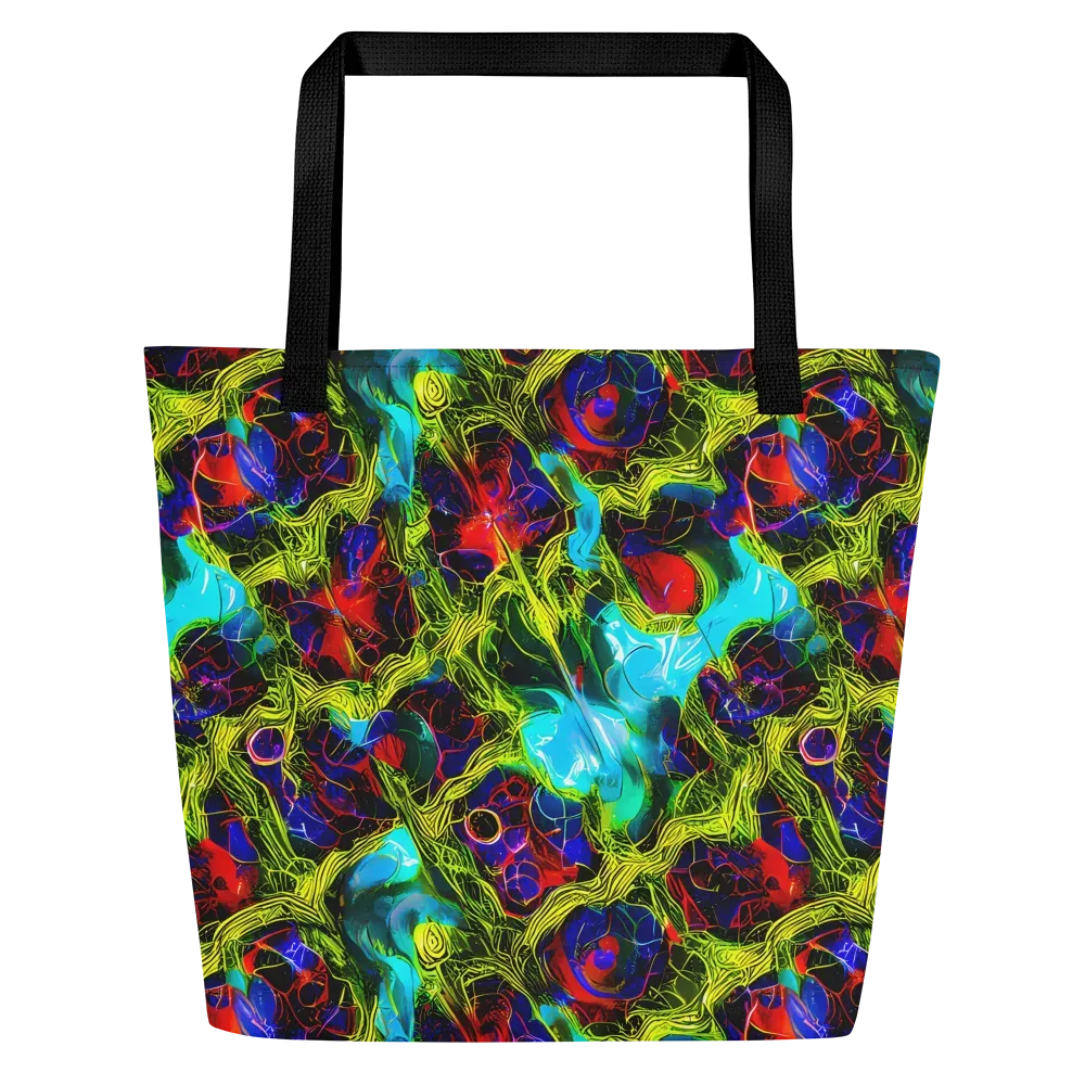 Chromatic Vines on Large Tote Bag W/ Pocket — Front