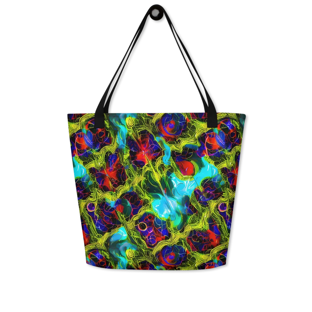 Chromatic Vines on Large Tote Bag W/ Pocket — Front