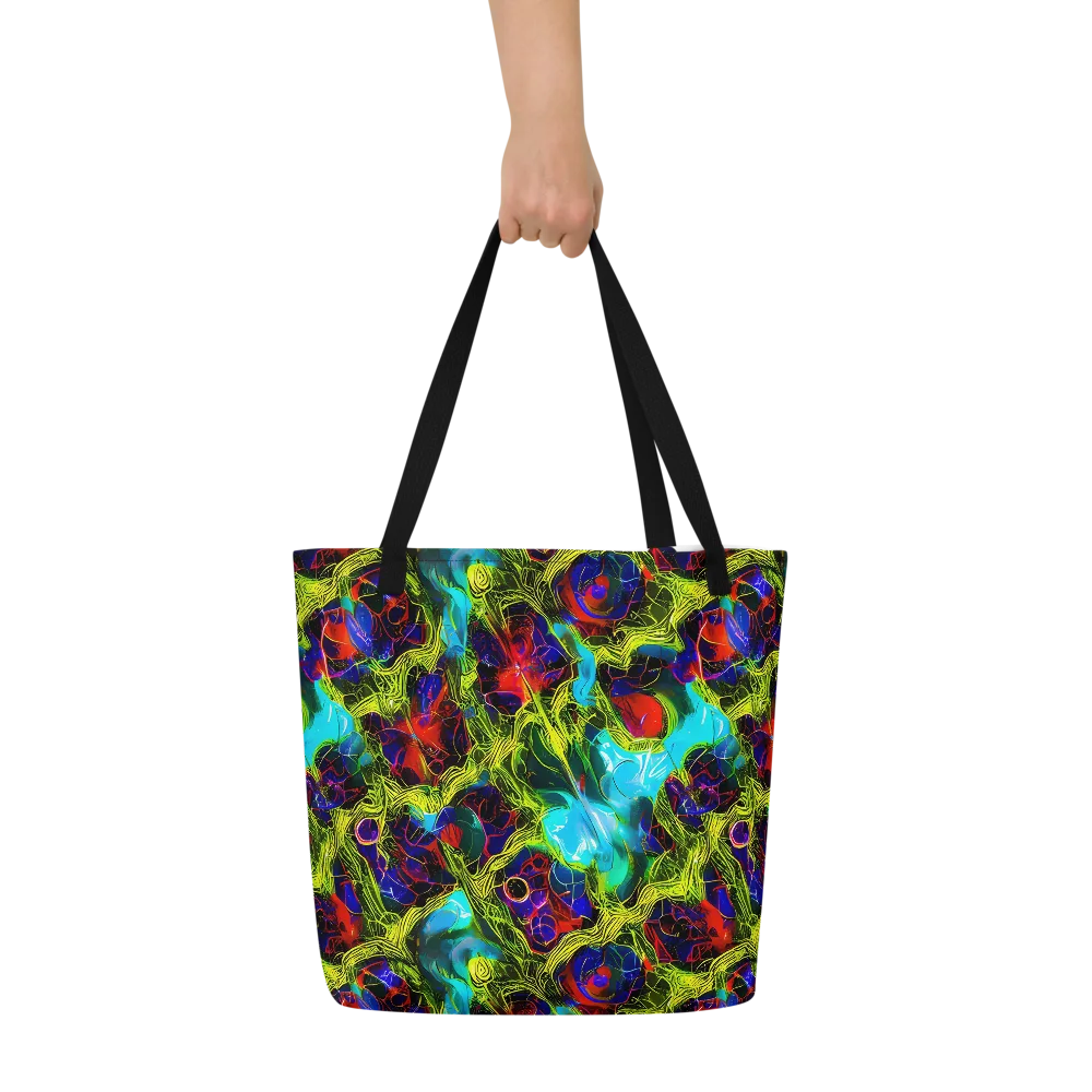 Chromatic Vines on Large Tote Bag W/ Pocket — Front