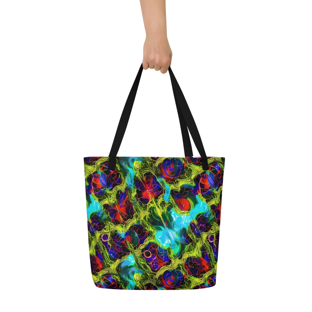 Chromatic Vines on Large Tote Bag W/ Pocket — Front