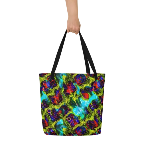 Chromatic Vines on a Large Tote Bag W/ Pocket